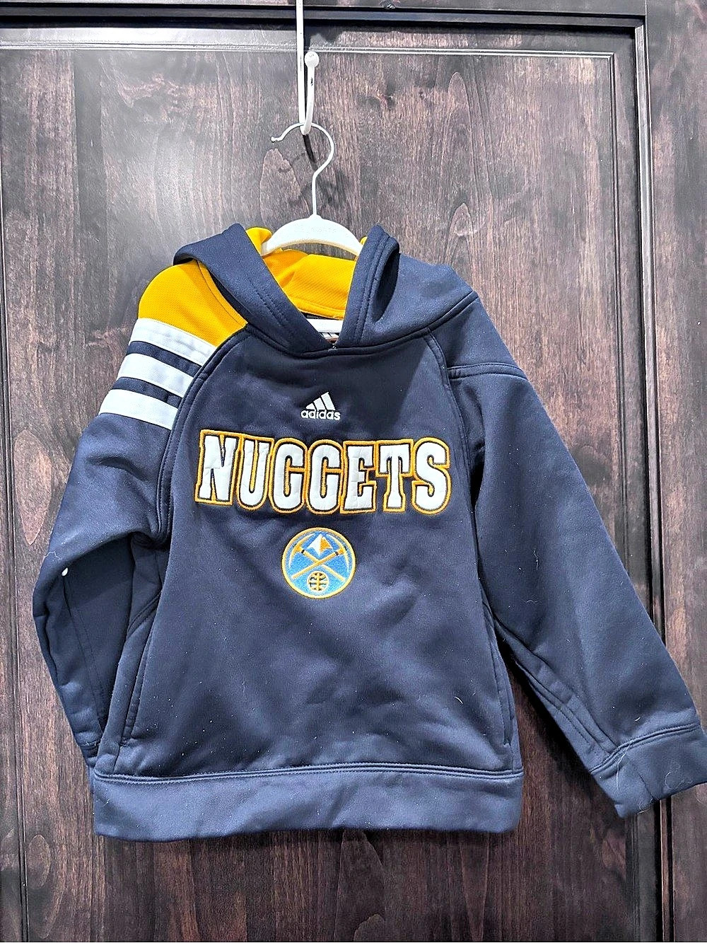 adidas Denver Nuggets Youth NBA Pullover Hoodie Boys Medium (fits like a small)